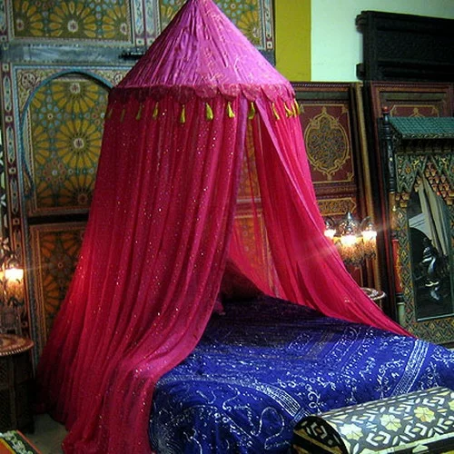orientalische schlafzimmer designs baldachin rosa