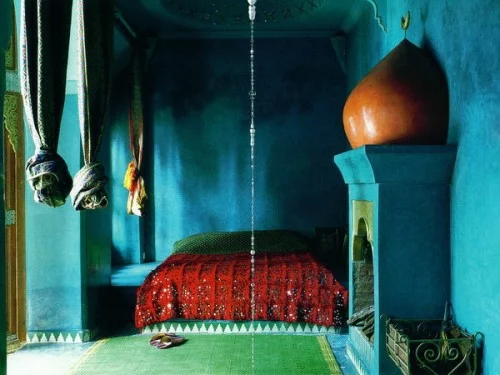 orientalische schlafzimmer designs blau