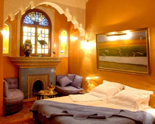 marokkanische schlafzimmer deko ideen gelb grell