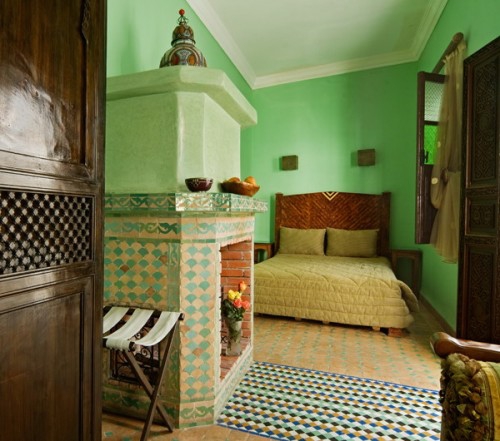 orientalische schlafzimmer designs grün