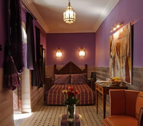 orientalische schlafzimmer designs lila