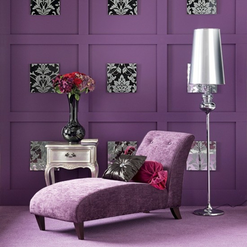 modern lila stilvoll liegestuhl wohnzimmer