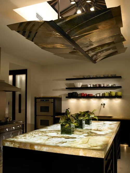 moderne küchen interieurs schwarz küchenregale texturen