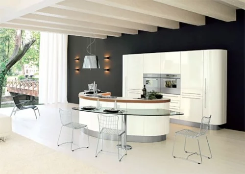 moderne küchen interieurs schwarz weiß arbeitsplatte küchensystem