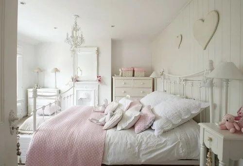 pastellfarben rosa weich englische schlafzimmer interieur ideen