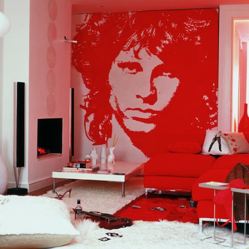 schrille Pop-Art Wanddeko Ideen dominierende rote farbe