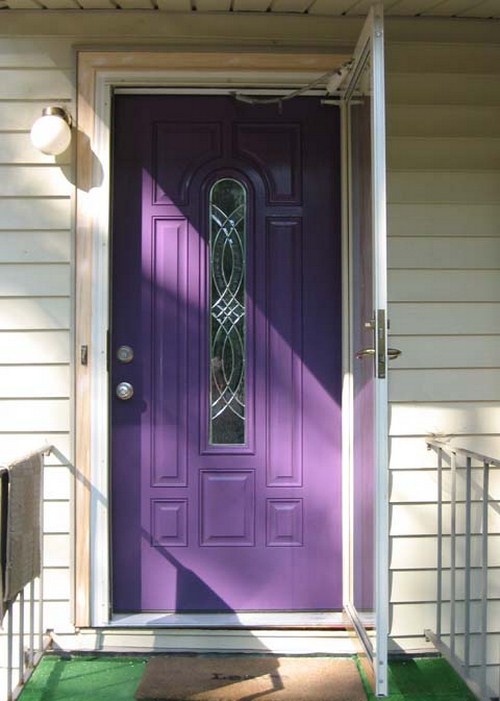 erlesene Haustürdesigns Purpur Lila Farbe Zuhause