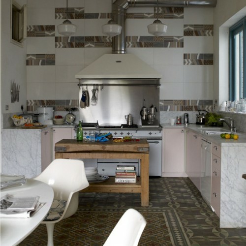 retro küchen designs metallische elemente