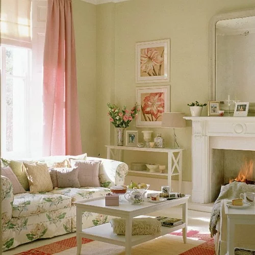 rustikales wohnzimmer ideen design pastellfarbe
