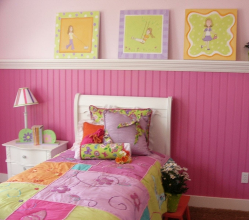 schlafzimmer tochter mädchen idee design bunt rosa