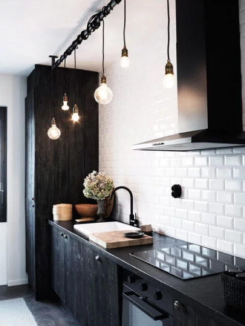 kleine Küchen Designs küchenmöbel  hängende beleuchtungskörper glanzvoll weiß