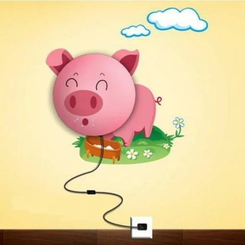 wandlampe im kinderzimmer designer idee rosa farbig schwein
