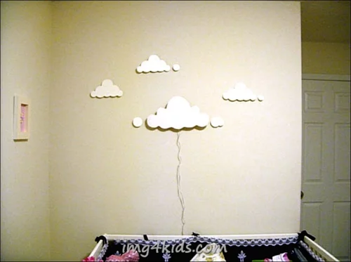 wandlampe im kinderzimmer designer idee wolken weiß