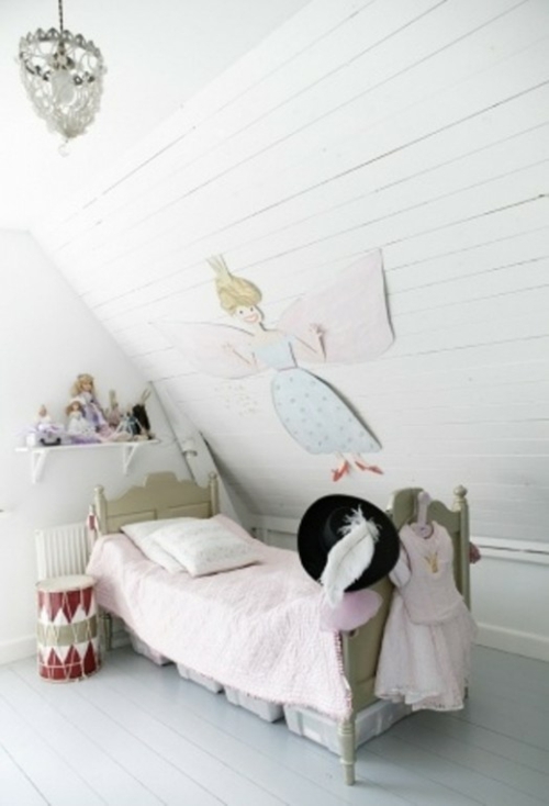 weiße babyzimmer design ideen orange bunte holztextur