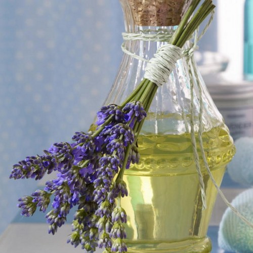 Ideen Hausdekoration mit Lavendel Kerze Vase Flasche