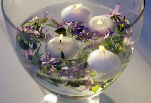 Ideen Hausdekoration Lavendel Kerze Wasser Vase
