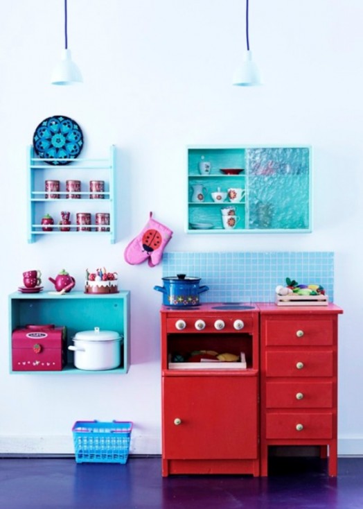 Schöne Gestaltungsideen Mädchen Kinderzimmer Küche Spielplatz Idee