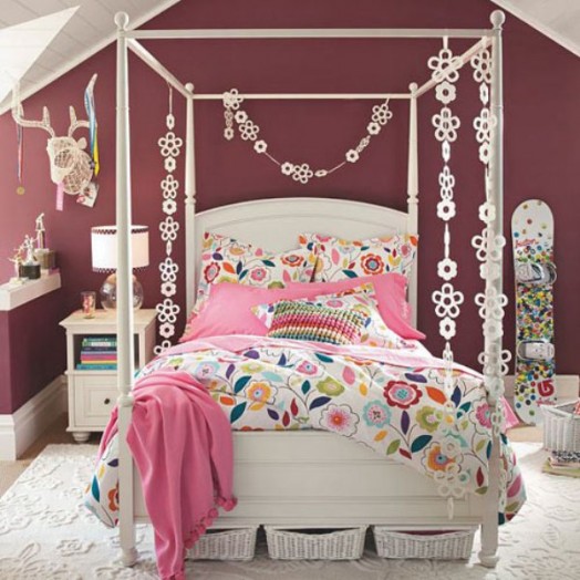 Schöne Gestaltungsideen Mädchen-Kinderzimmer fantastisches Bett