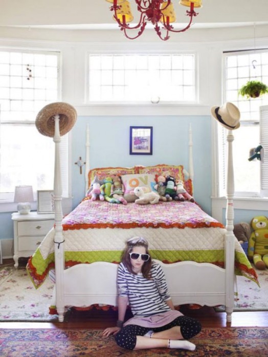 Schöne Gestaltungsideen Mädchen Kinderzimmer großartiges Bett