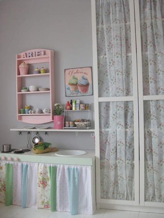Schöne Gestaltungsideen Mädchen-Kinderzimmer kleine Küche