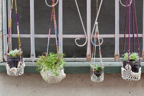 Selbstgemacht Ideen farbenfrohe Fensterhängepflanzen Garten