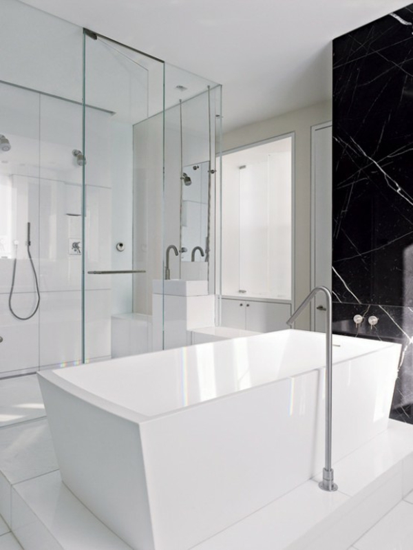 badezimmer interieur design schwarz weiß