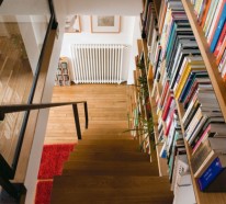 Bibliothek im Treppenhaus einbauen – praktische und interessante Idee