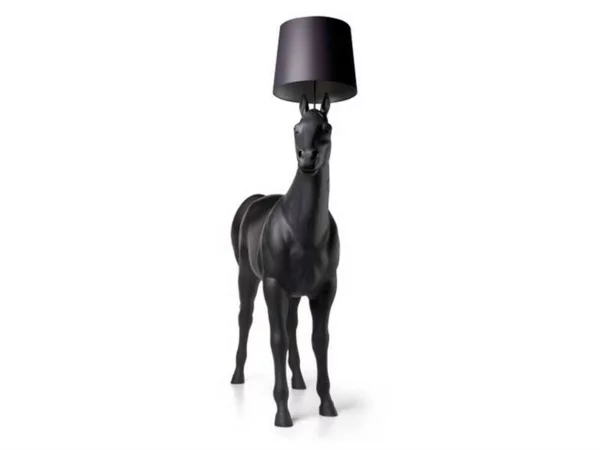 designer pferdelampe front idee schwarz matt stehlampe