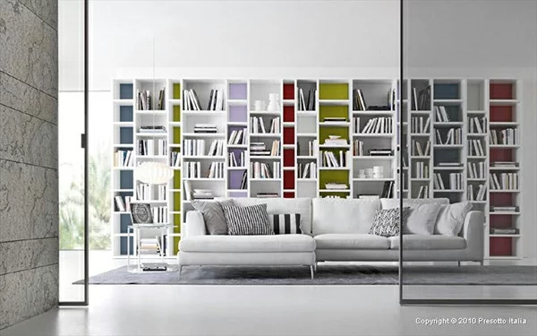 designer regale bücher modern weiß sofa wand