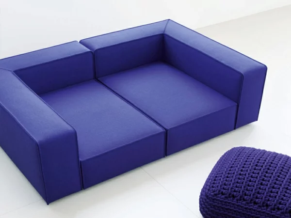 einrichtung originell paola lenti sofa violett hocker gestrickt