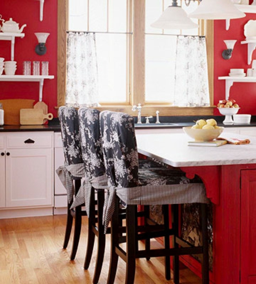 erneuerung der küche rot grell wand weiß küchenmöbel