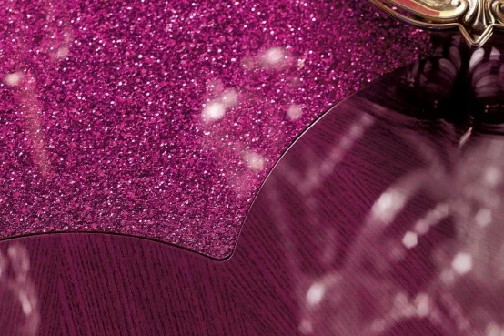 esszimmer interieur luxuriös pink kristallen detail