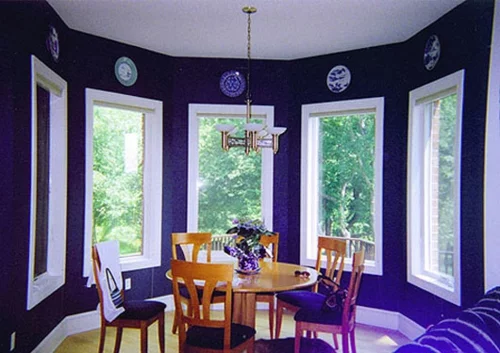 farbenfrohe esszimmer design ideen lila violet ausstattung