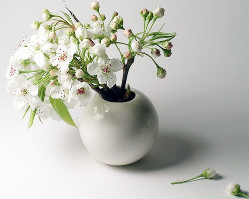 frühjahr deko vase interessant stilvoll frisch weiß