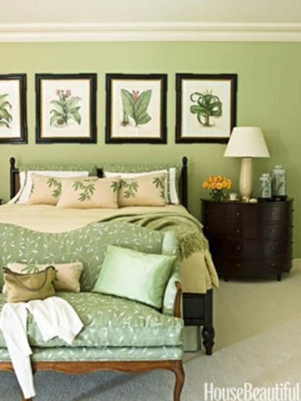 grün beige schlafzimmer bilder deko