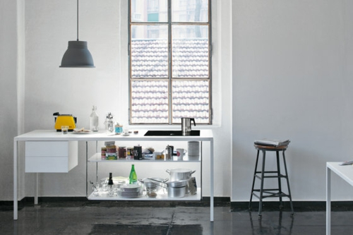 helsinki küche weiß arbeitsplatte hängelampe wunderschön design