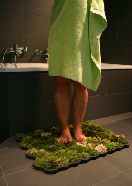 lebende badematte grün originell design wachsen