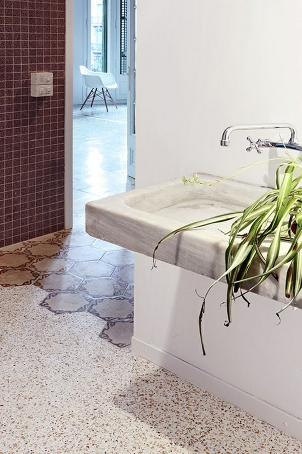 modern badezimmer design pflanzen