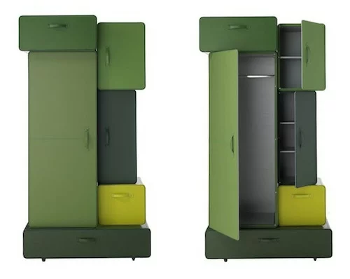 modern taschenschrank designer grün dunkel maarten de ceulaer
