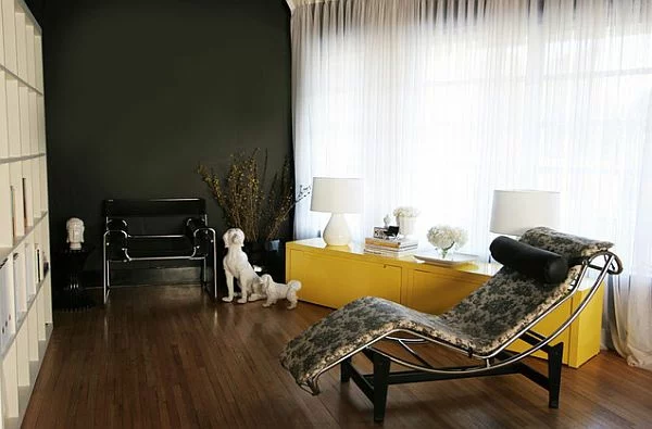 modern wohnzimmer design gelb niedrig moebelstuecke
