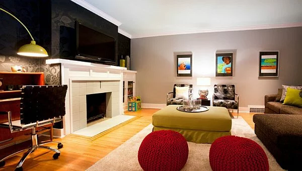 modern wohnzimmer kontrast einbaukamin