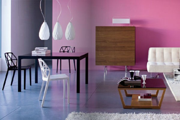modernes interieur design rosa wände