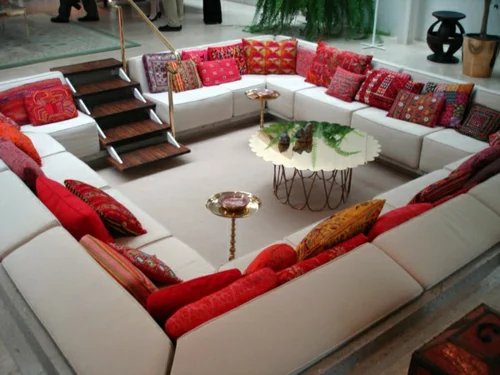 modernes wohnzimmer design quadrat ecke sofa
