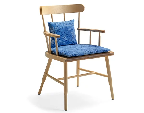 nordische wohnzimmer ideen design stuhl auflage blau