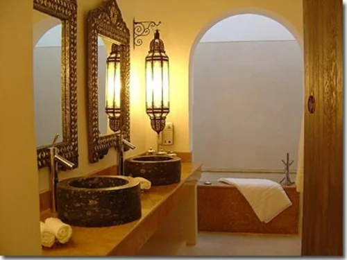 orientalische lampen wohnung marokkanisch badezimmer 