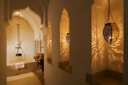 orientalische lampen wohnung marokkanisch badezimmer stil 