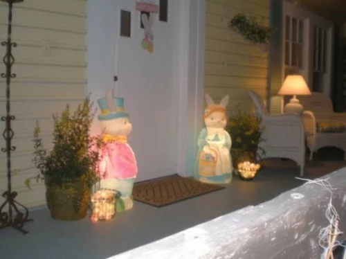 postkasten coole veranda deko ideen zu ostern beleuchtungskörper osterhasen