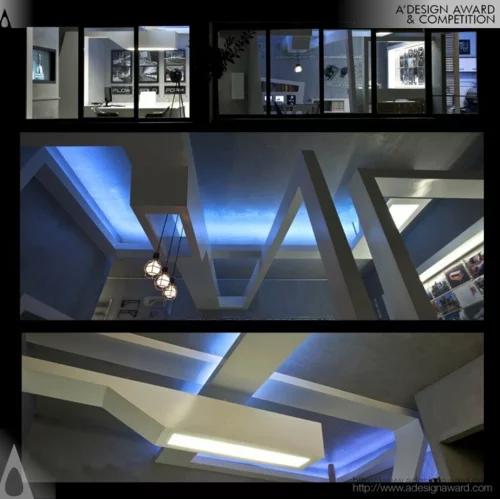 projekt studio nl beleuchtung zimmerdecke blau Originelles Schreibtisch-Bett