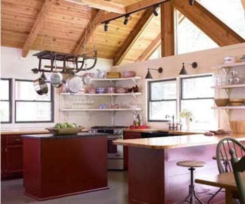 rustikal ländlich kombiniert modern küchenschränke fenster