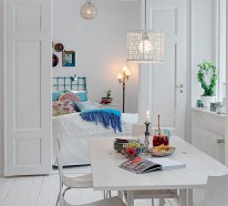Wertvolle Wohnung in Weiß mit Shabby Chic Details in Göteborg